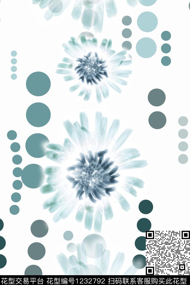 男装休闲花卉圆圈与波点渐变色彩数码印花华亿平台下载（图片编号: 1232792） - 瓦栏（Walan）
