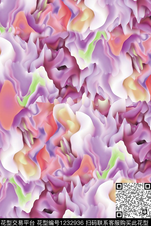 肌理波浪纹山脉纹数码印花华亿平台下载（图片编号: 1232936） - 瓦栏（Walan）