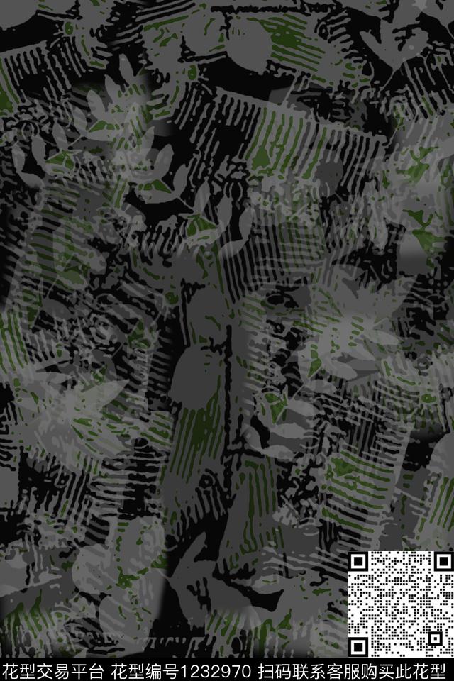 男装休闲花卉迷彩图案植物数码印花华亿平台下载（图片编号: 1232970） - 瓦栏（Walan）