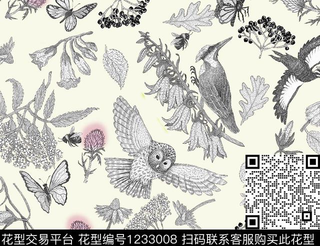 大牌风花卉潮牌数码印花华亿平台下载（图片编号: 1233008） - 瓦栏（Walan）