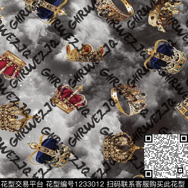 大牌风字母抽象男装数码印花华亿平台下载（图片编号: 1233012） - 瓦栏（Walan）