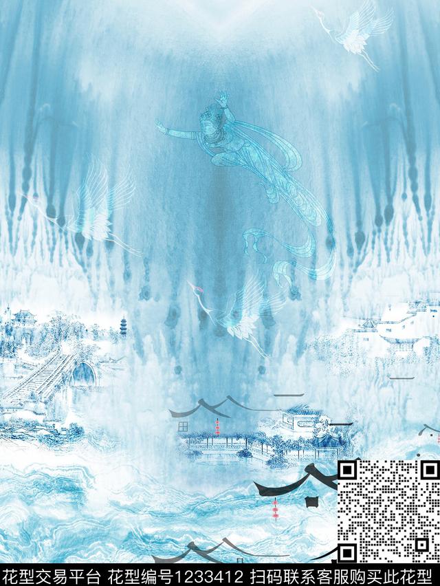 旗袍连衣裙风衣传统印花华亿平台下载（图片编号: 1233412） - 瓦栏（Walan）