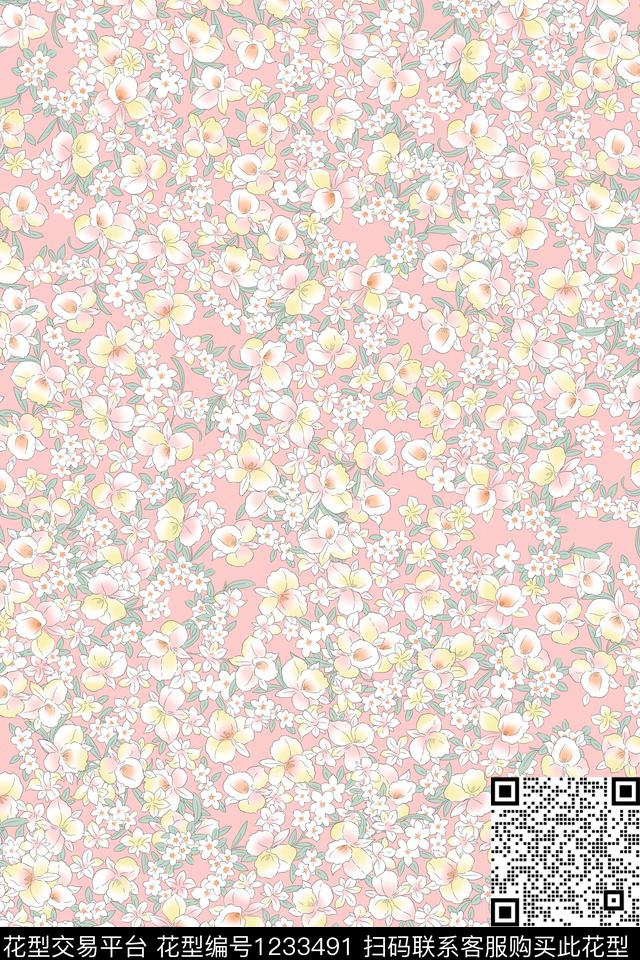 衬衫小碎花连衣裙传统印花华亿平台下载（图片编号: 1233491） - 瓦栏（Walan）