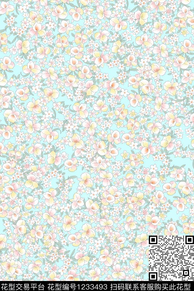 衬衫小碎花连衣裙传统印花华亿平台下载（图片编号: 1233493） - 瓦栏（Walan）