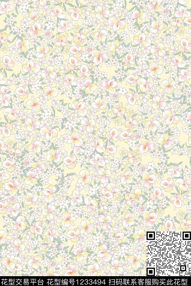 衬衫小碎花连衣裙传统印花华亿平台下载（图片编号: 1233494） - 瓦栏（Walan）