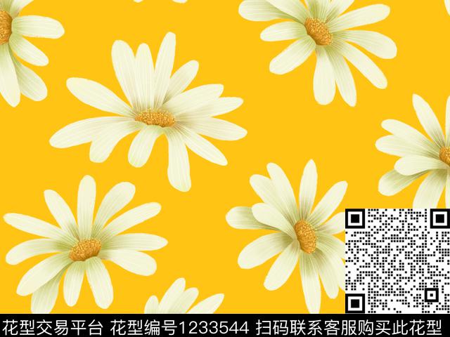 休闲手绘花卉清爽底花卉数码印花华亿平台下载（图片编号: 1233544） - 瓦栏（Walan）