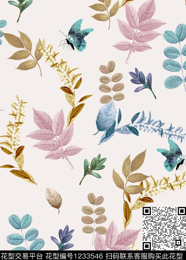 女装数码华亿平台花卉数码印花华亿平台下载（图片编号: 1233546） - 瓦栏（Walan）