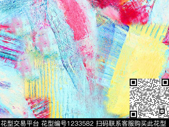 肌理触感笔触数码印花华亿平台下载（图片编号: 1233582） - 瓦栏（Walan）