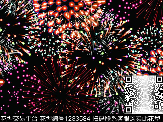 数码华亿平台烟火星空数码印花华亿平台下载（图片编号: 1233584） - 瓦栏（Walan）