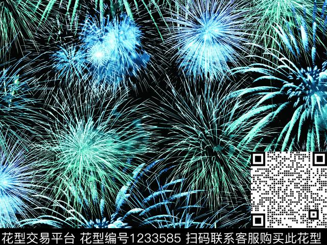 抽象花卉烟火数码华亿平台数码印花华亿平台下载（图片编号: 1233585） - 瓦栏（Walan）