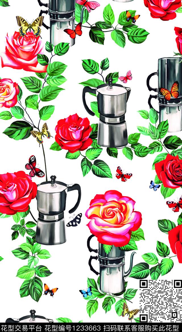 大牌风花卉小碎花数码印花华亿平台下载（图片编号: 1233663） - 瓦栏（Walan）