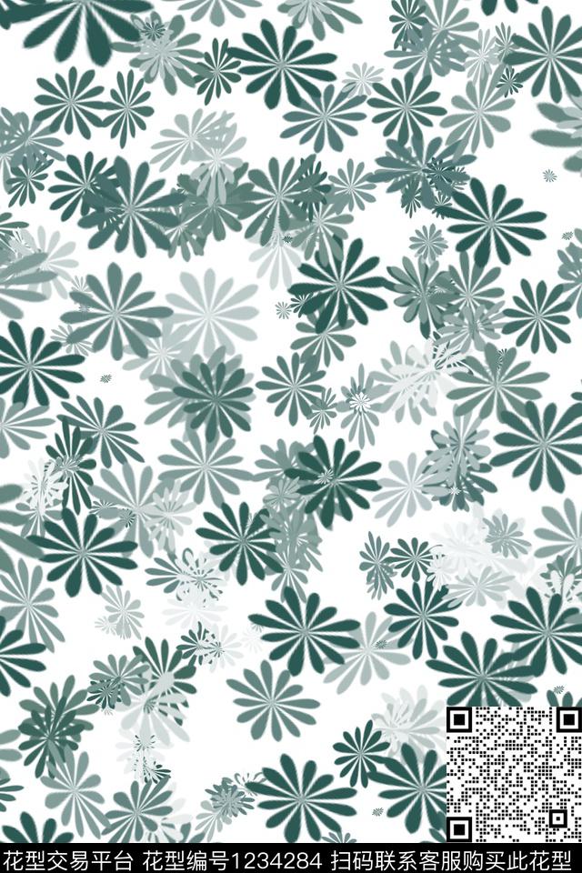 花卉炫彩小碎花数码印花华亿平台下载（图片编号: 1234284） - 瓦栏（Walan）