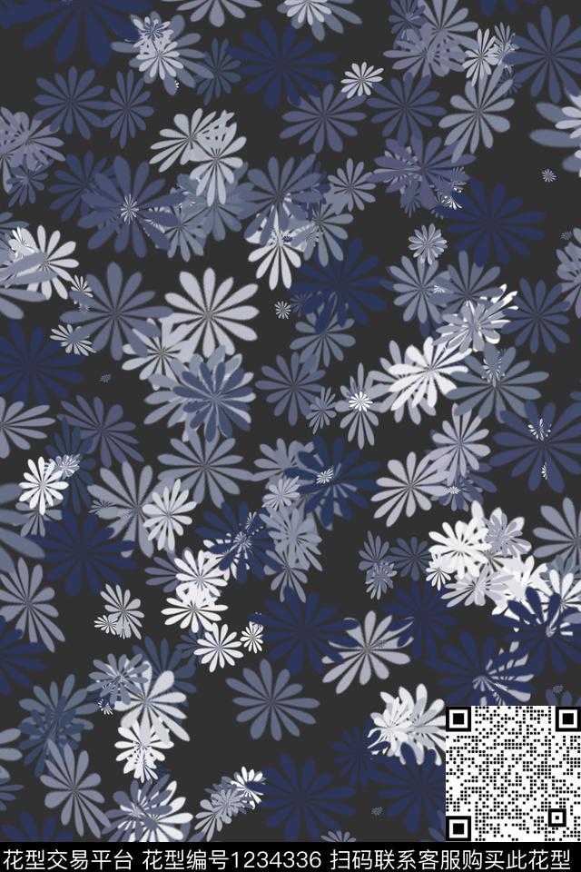 花卉炫彩小碎花数码印花华亿平台下载（图片编号: 1234336） - 瓦栏（Walan）