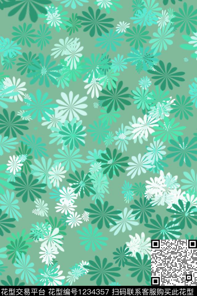 花卉炫彩小碎花数码印花华亿平台下载（图片编号: 1234357） - 瓦栏（Walan）