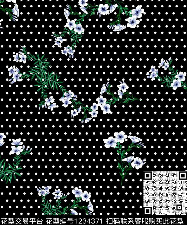 小碎花波点数码印花华亿平台下载（图片编号: 1234371） - 瓦栏（Walan）
