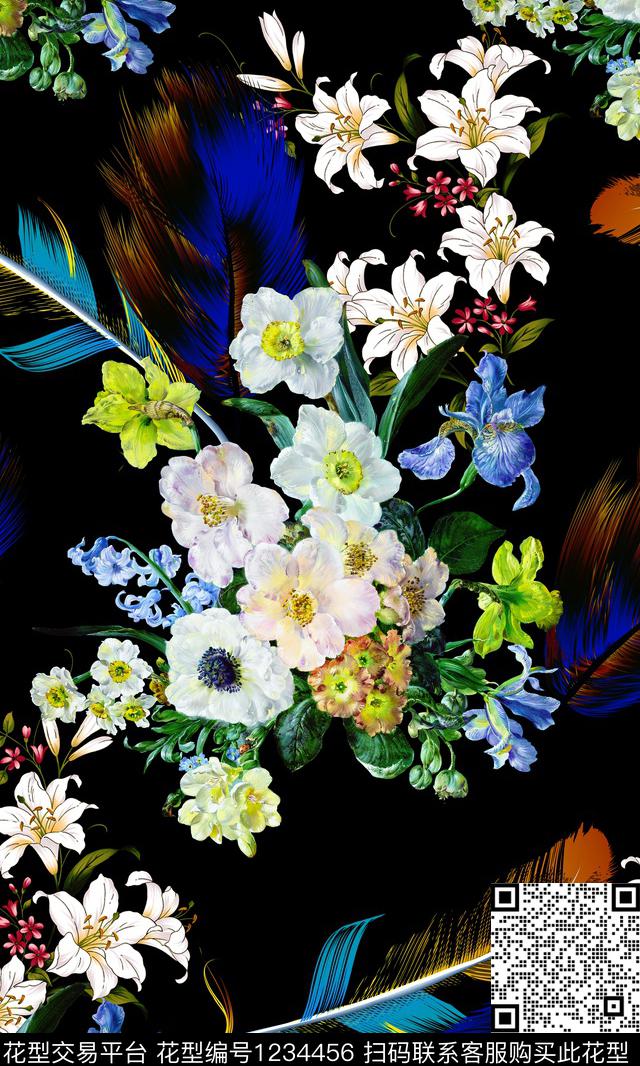 大牌风数码华亿平台旗袍数码印花华亿平台下载（图片编号: 1234456） - 瓦栏（Walan）