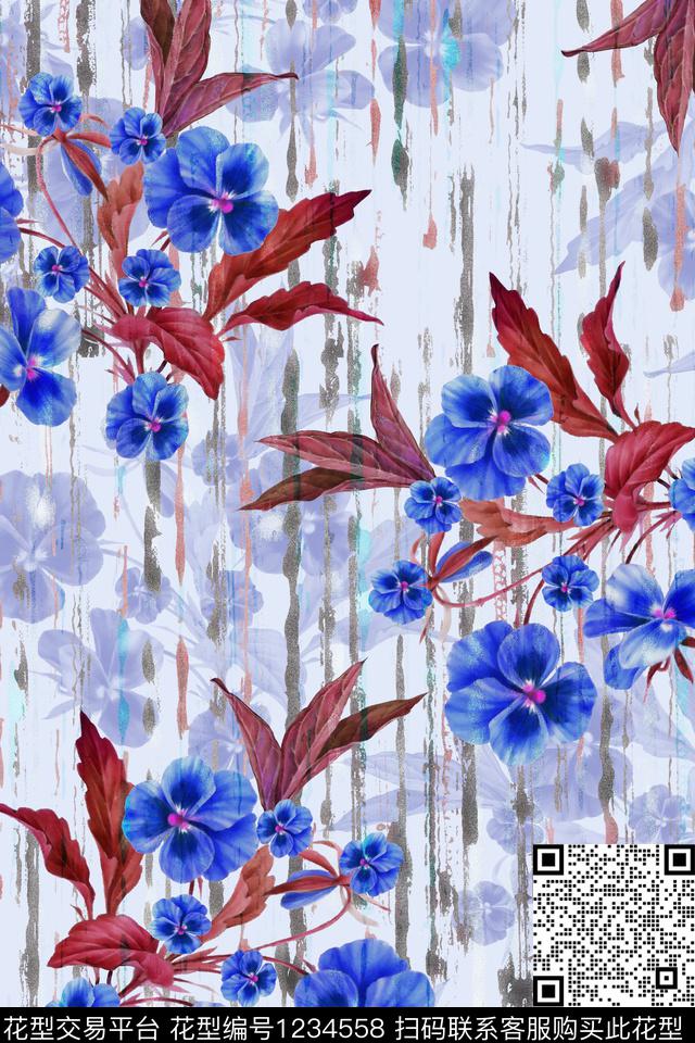 数码华亿平台肌理花卉数码印花华亿平台下载（图片编号: 1234558） - 瓦栏（Walan）