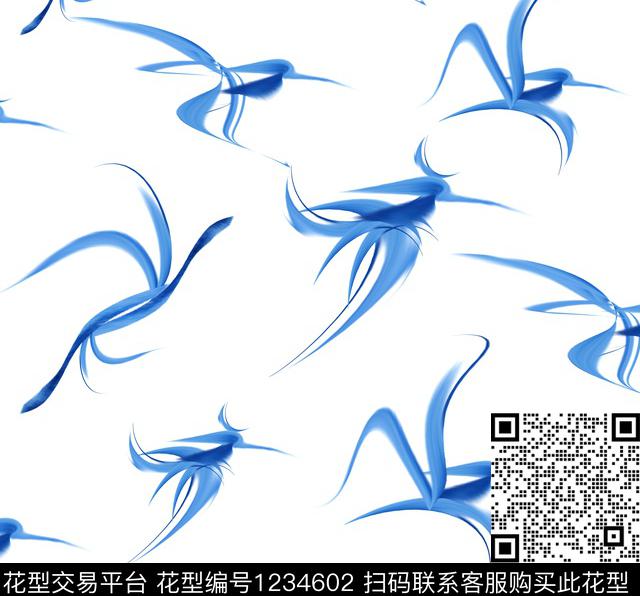 手绘花卉抽象花卉奇珍异兽数码印花华亿平台下载（图片编号: 1234602） - 瓦栏（Walan）