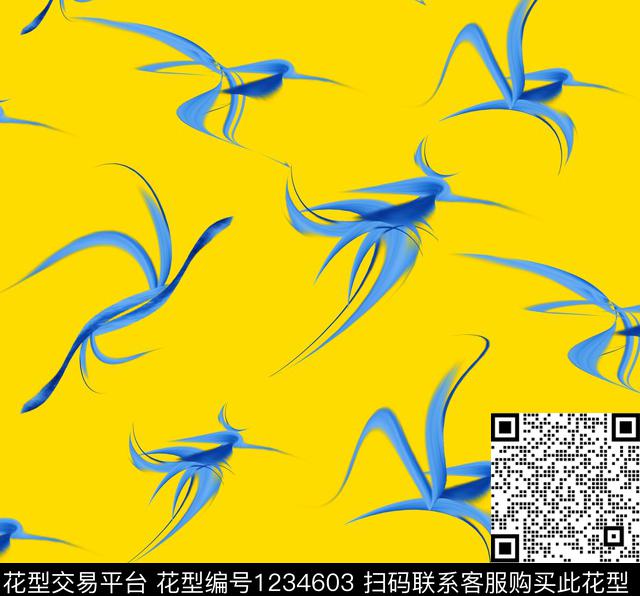 手绘花卉抽象花卉奇珍异兽数码印花华亿平台下载（图片编号: 1234603） - 瓦栏（Walan）