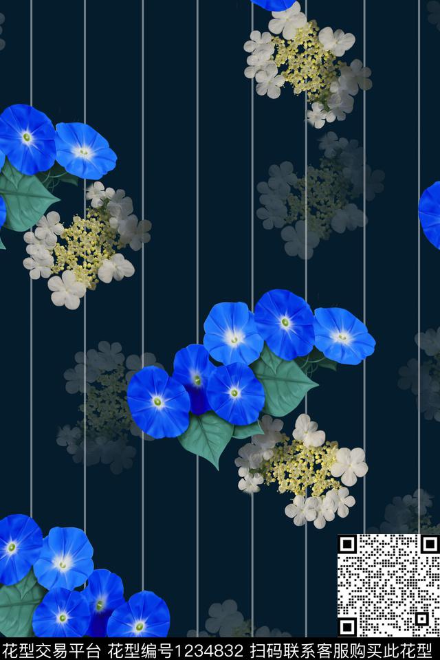 绿植树叶花卉春夏华亿平台数码印花华亿平台下载（图片编号: 1234832） - 瓦栏（Walan）