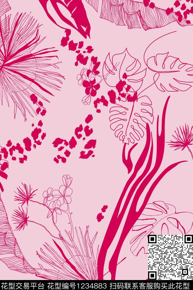 植物动物纹休闲传统印花华亿平台下载（图片编号: 1234883） - 瓦栏（Walan）