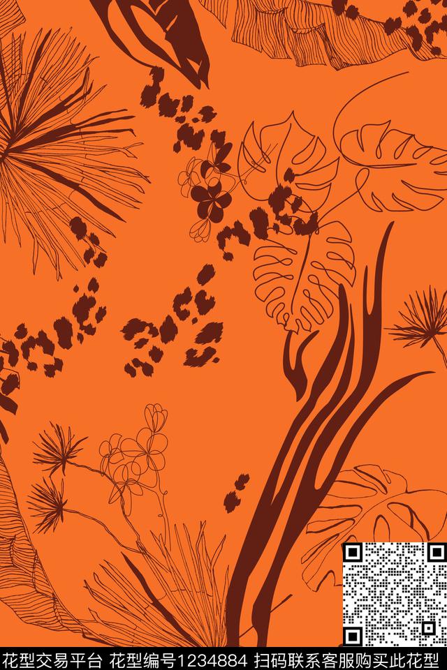 植物动物纹休闲传统印花华亿平台下载（图片编号: 1234884） - 瓦栏（Walan）