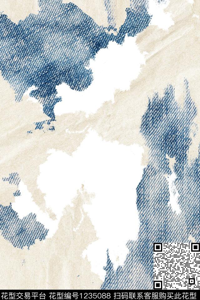 抽象素色水彩数码印花华亿平台下载（图片编号: 1235088） - 瓦栏（Walan）