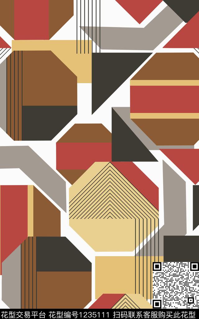 几何传统印花华亿平台下载（图片编号: 1235111） - 瓦栏（Walan）