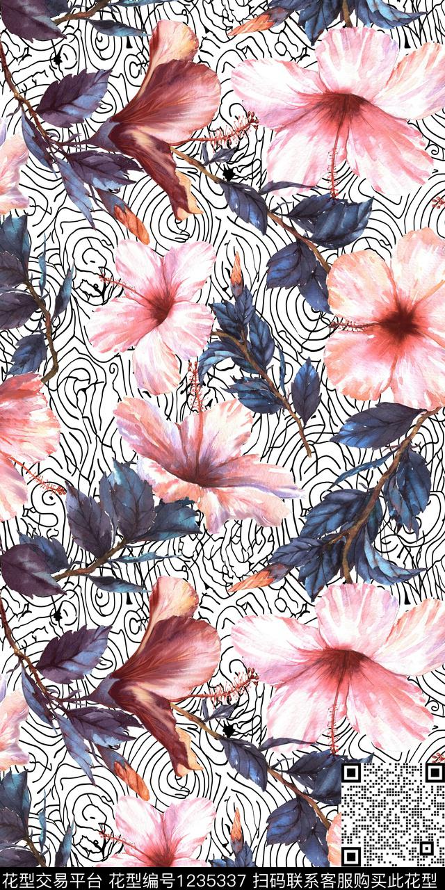 女装花卉数码华亿平台数码印花华亿平台下载（图片编号: 1235337） - 瓦栏（Walan）