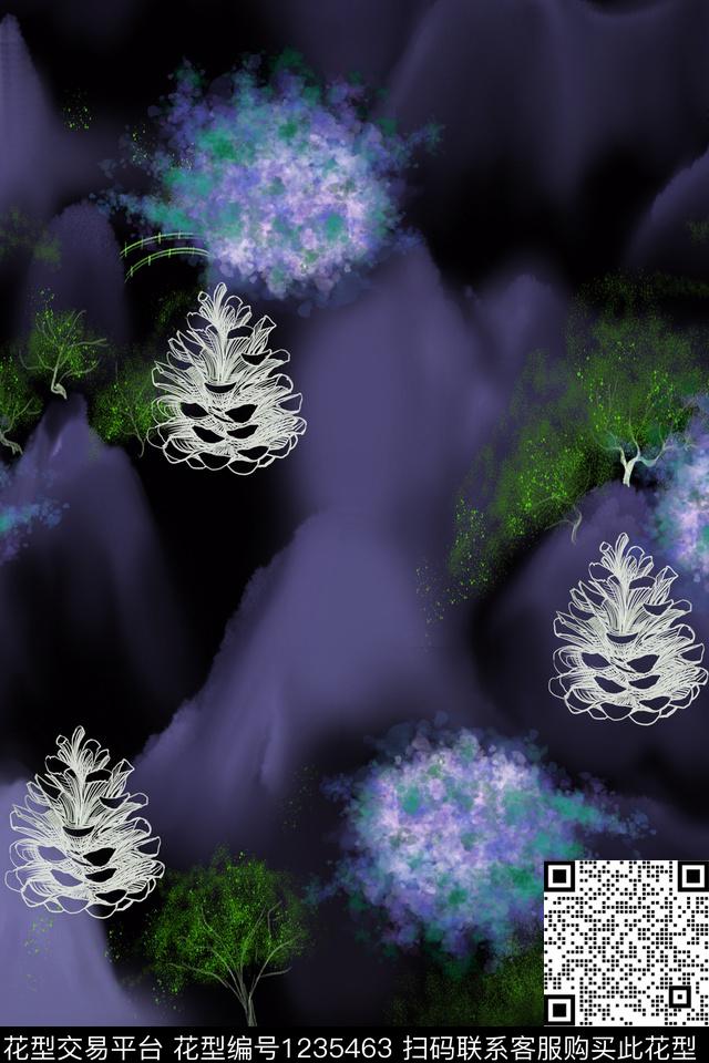 水彩风景景观国画数码印花华亿平台下载（图片编号: 1235463） - 瓦栏（Walan）