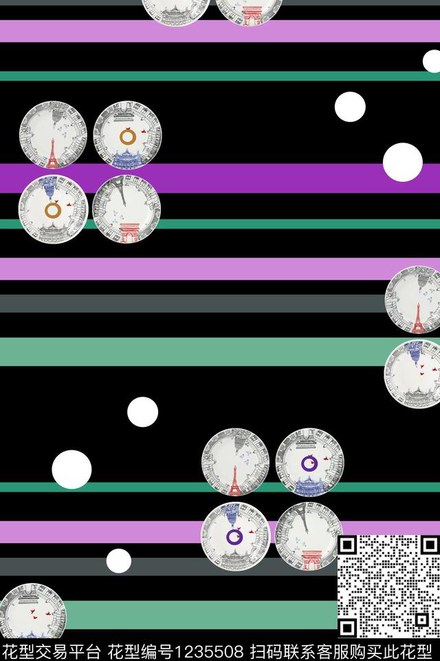 休闲线条几何数码印花华亿平台下载（图片编号: 1235508） - 瓦栏（Walan）