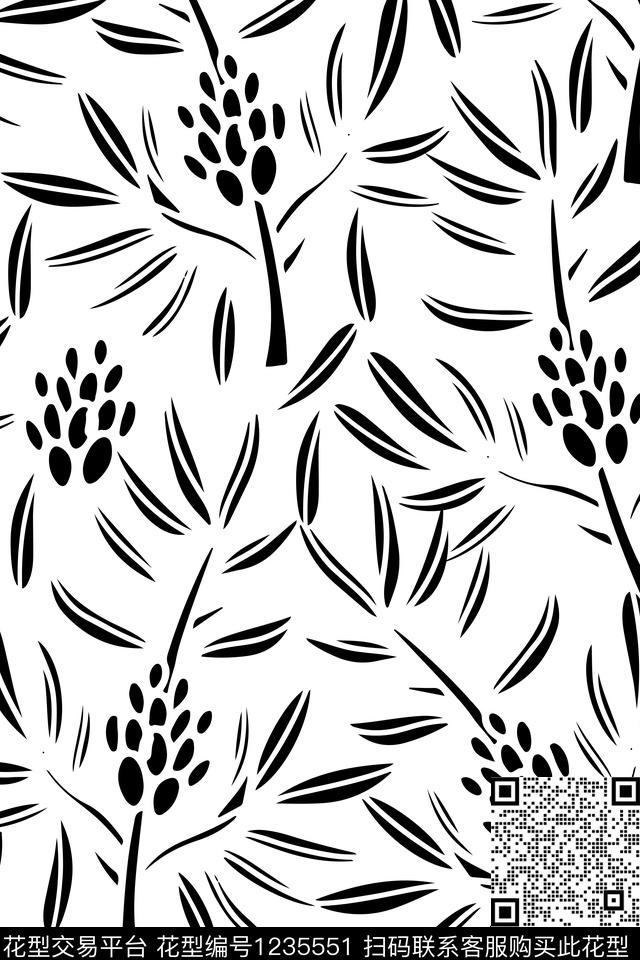 树枝绿植树叶浆果传统印花华亿平台下载（图片编号: 1235551） - 瓦栏（Walan）