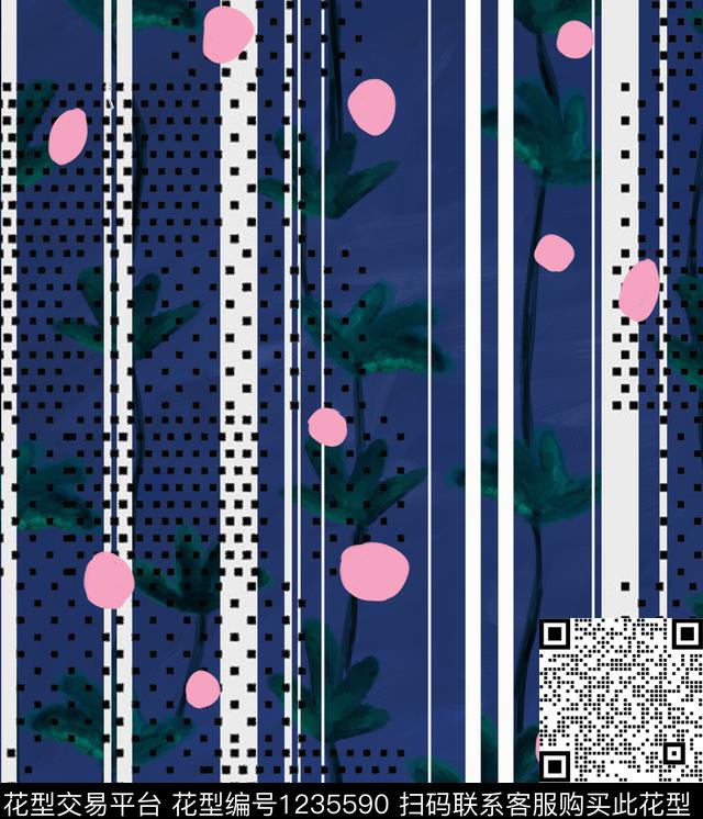 水彩手绘花卉数码印花华亿平台下载（图片编号: 1235590） - 瓦栏（Walan）