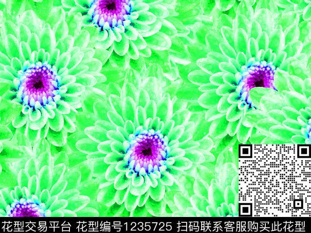 菊花花纹肌理满铺数码印花华亿平台下载（图片编号: 1235725） - 瓦栏（Walan）