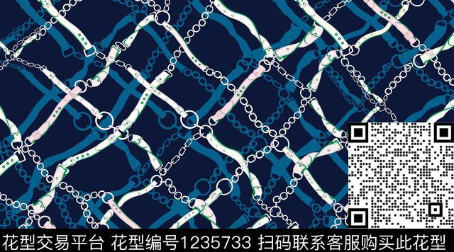 格子几何链条传统印花华亿平台下载（图片编号: 1235733） - 瓦栏（Walan）