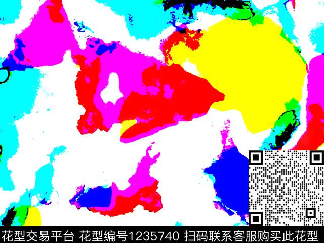 肌理色彩艳丽大色块数码印花华亿平台下载（图片编号: 1235740） - 瓦栏（Walan）