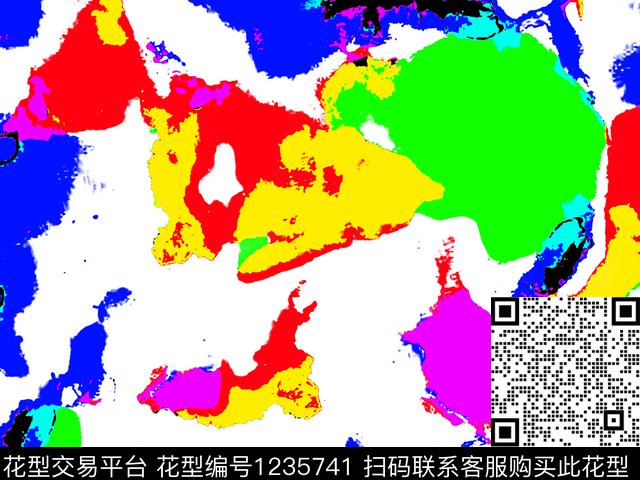 肌理色彩艳丽大色块传统印花华亿平台下载（图片编号: 1235741） - 瓦栏（Walan）