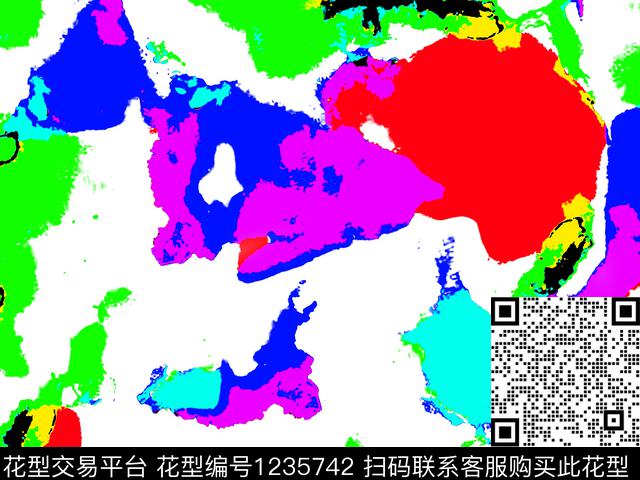 肌理色彩艳丽大色块数码印花华亿平台下载（图片编号: 1235742） - 瓦栏（Walan）