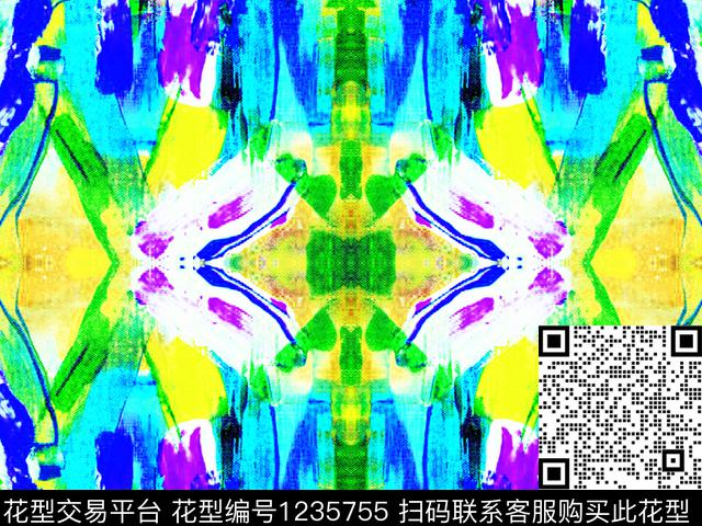 肌理笔触数码印花华亿平台下载（图片编号: 1235755） - 瓦栏（Walan）