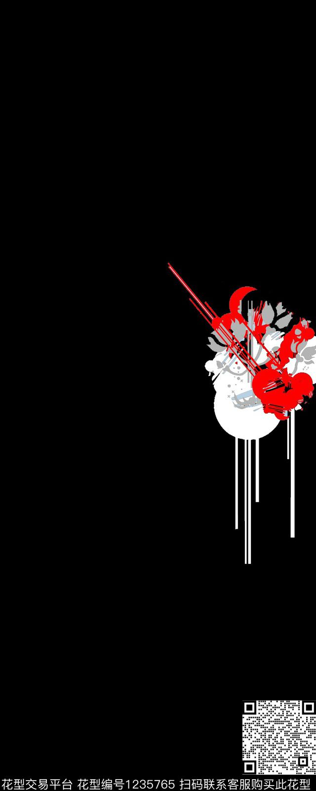 线条几何潮牌传统印花华亿平台下载（图片编号: 1235765） - 瓦栏（Walan）