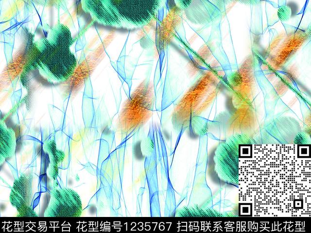 肌理抽象飘逸数码印花华亿平台下载（图片编号: 1235767） - 瓦栏（Walan）