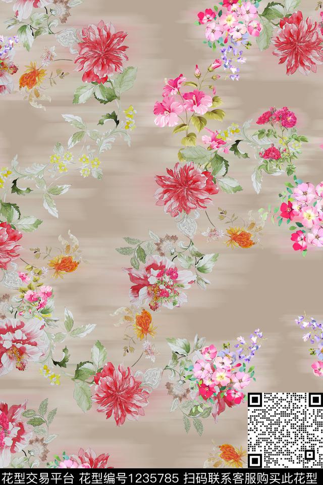 花卉春夏华亿平台数码印花华亿平台下载（图片编号: 1235785） - 瓦栏（Walan）