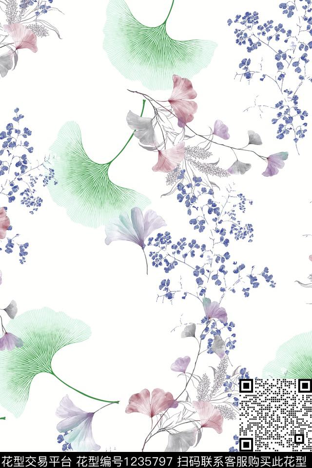 数码华亿平台花卉小碎花数码印花华亿平台下载（图片编号: 1235797） - 瓦栏（Walan）