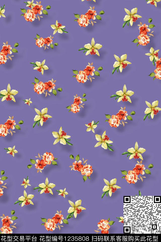 春夏华亿平台传统华亿平台小碎花数码印花华亿平台下载（图片编号: 1235808） - 瓦栏（Walan）