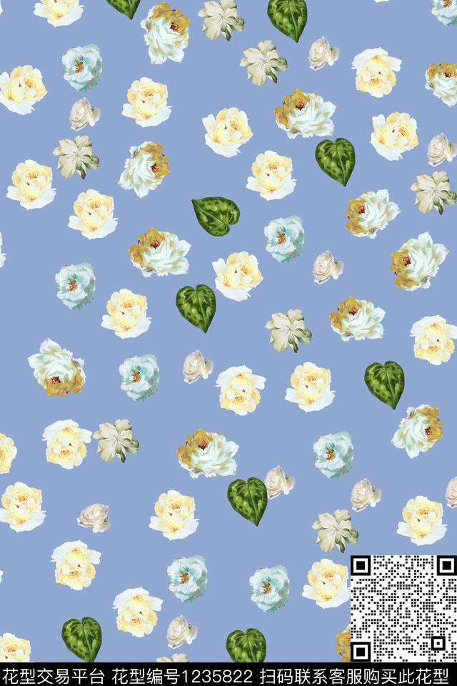 花卉春夏华亿平台小碎花数码印花华亿平台下载（图片编号: 1235822） - 瓦栏（Walan）