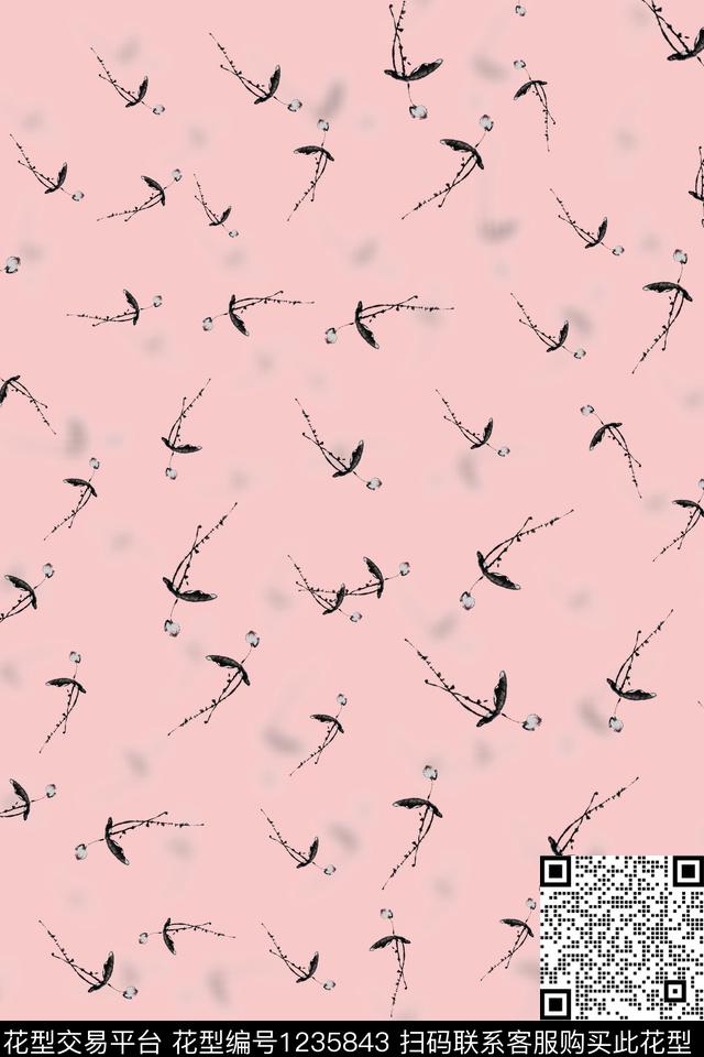 水彩花卉数码华亿平台花卉数码印花华亿平台下载（图片编号: 1235843） - 瓦栏（Walan）