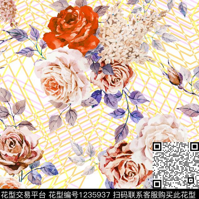 数码华亿平台女装花卉数码印花华亿平台下载（图片编号: 1235937） - 瓦栏（Walan）