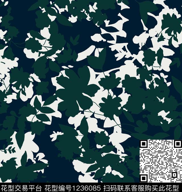 传统华亿平台手绘大花小碎花传统印花华亿平台下载（图片编号: 1236085） - 瓦栏（Walan）