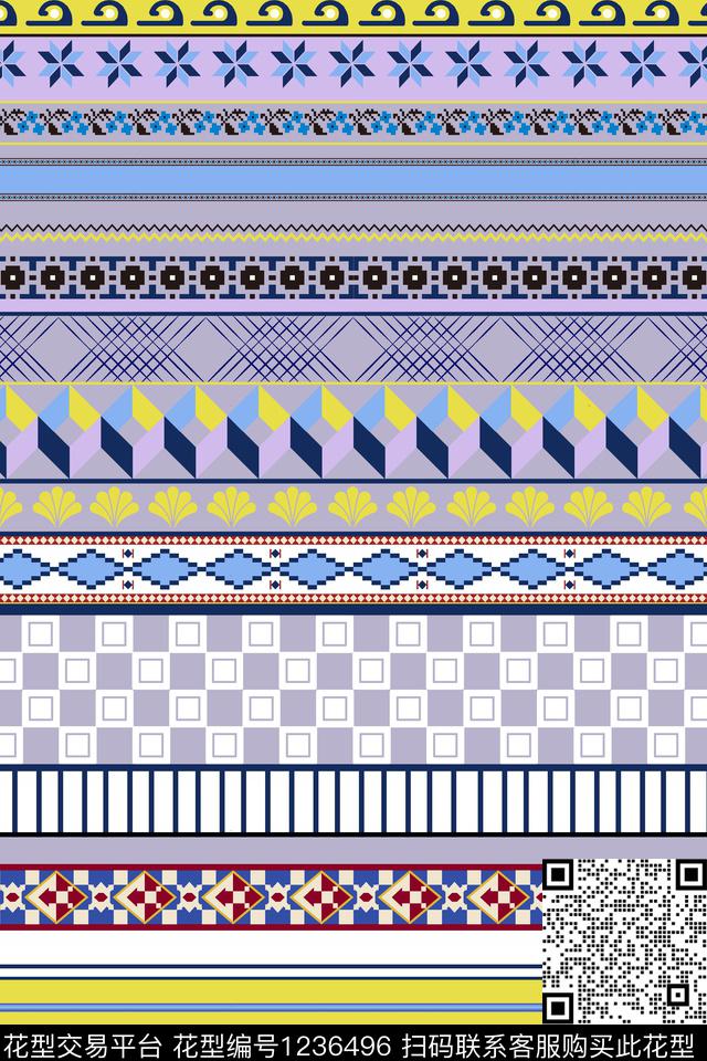 小碎花条纹几何数码印花华亿平台下载（图片编号: 1236496） - 瓦栏（Walan）