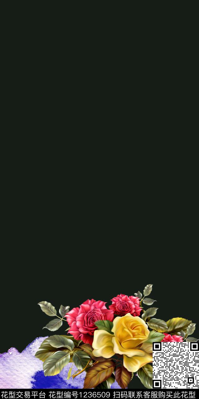 花卉洋阳--定位定位花数码印花华亿平台下载（图片编号: 1236509） - 瓦栏（Walan）